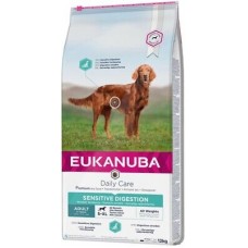 Eukanuba Daily Care Sensitive Digestion - за кучета с чувствителна храносмилателна система,подходяща за всички породи кучета над 12 месеца 12. кг.
